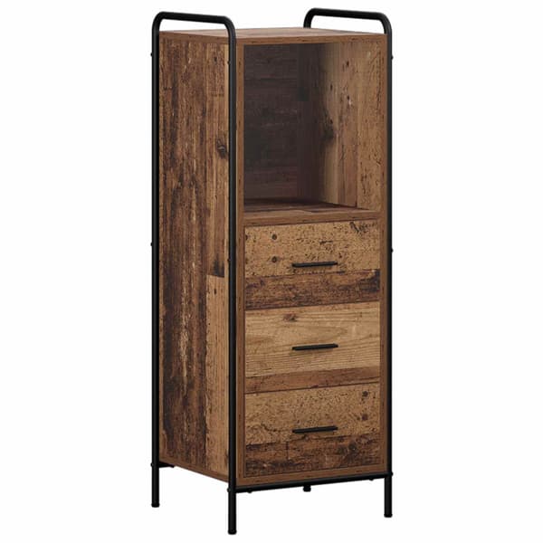 Badrumsskåpsset 4 st Gammalt trä 40 x 36 x 181 cm