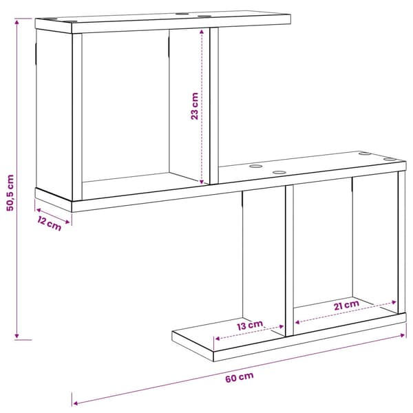 Vägg hylla Vit 60 x 12 x 50,5 cm Konstruerat trä