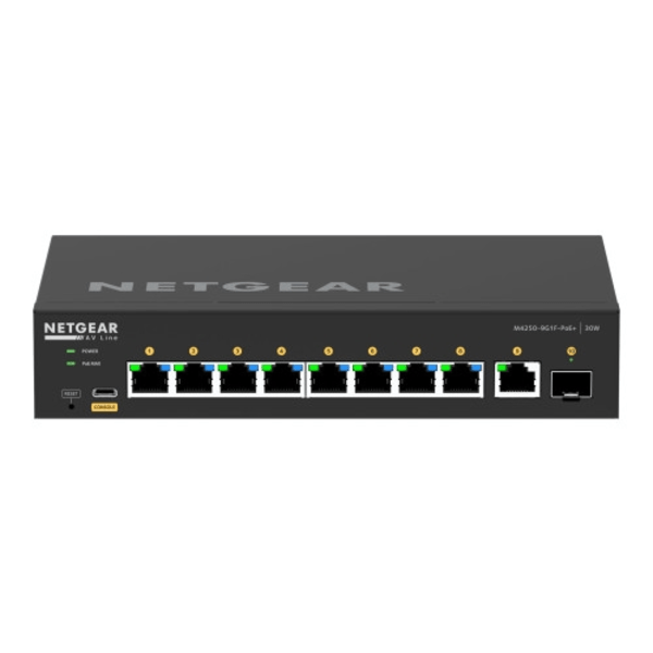 NETGEAR AV Line M4250-9G1F-PoE+ - switch - 10 portar - Administrerad