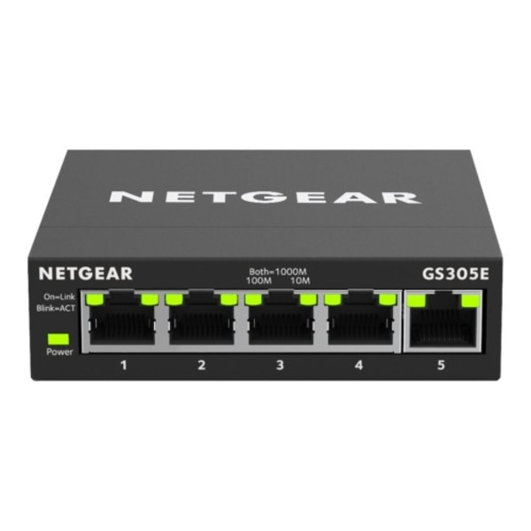 NETGEAR Plus GS305E - switch - 5 portar - smart Svart