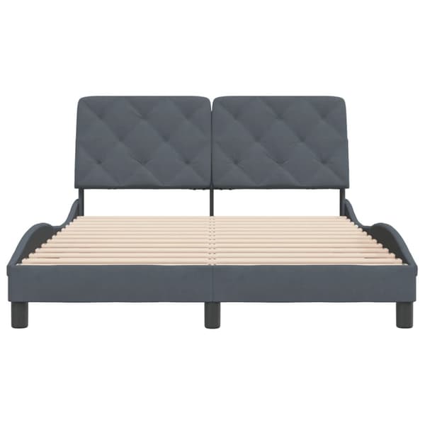Bed Frame without Mattress Dark Grey 140x200 cm Velvet