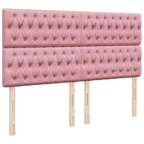 Ramsäng med madrass rosa 200x200 cm sammet