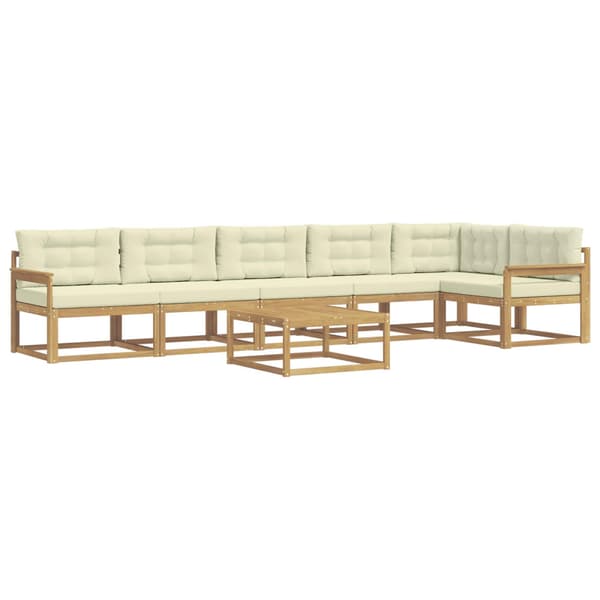 Utomhussoffset 7 pcs Vit och grädde 79 x 79 x 37 cm Polyester