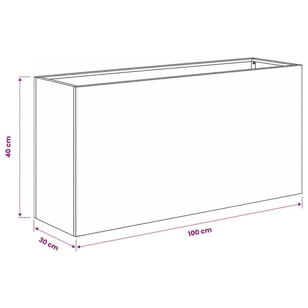 Trädgårdsplanterare 2 st Silver 100 x 30 x 40 cm