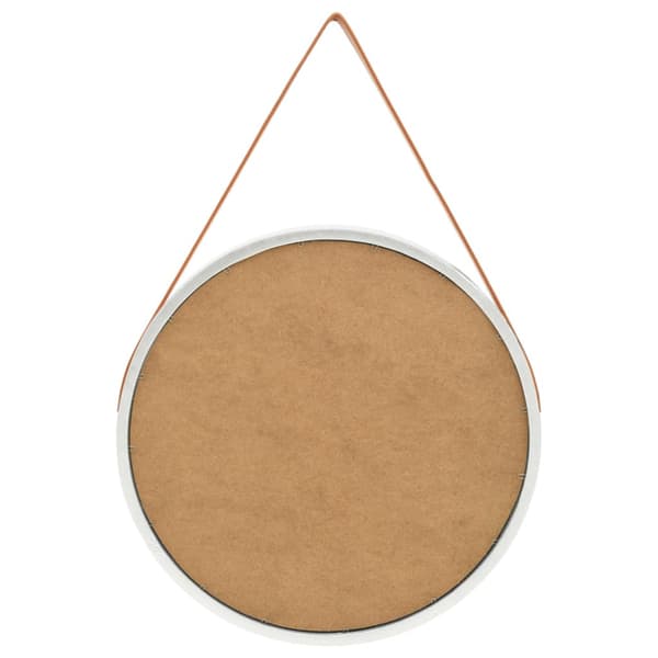 Väggspegel med rem 60 cm silver