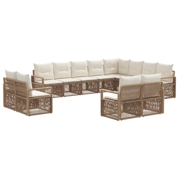 Trädgårdsoffset 12 pcs Beige konstrotting