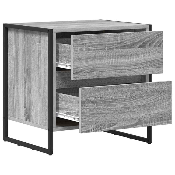 Sängbord 2 pcs Grå Sonoma 50 x 39,5 x 50 cm Konstruerat trä