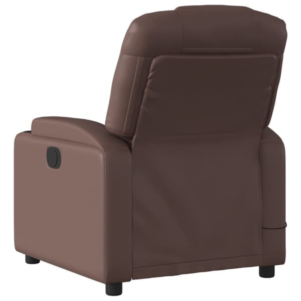 Massagefåtölj brun konstläder
