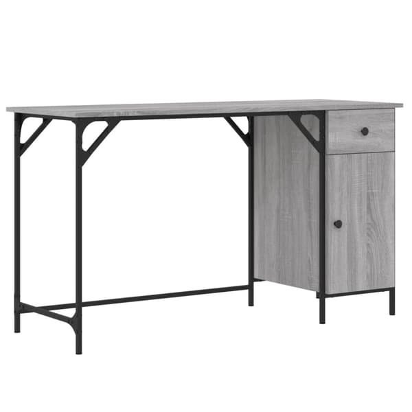 Datorskrivbord grå sonoma 131x48x75 cm konstruerat trä