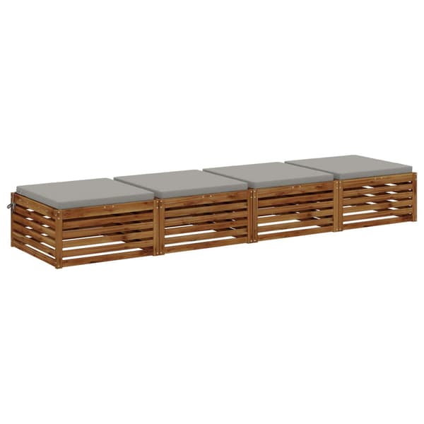 4-delade Sittdynor SOEST 4 st 100% Polyester Grå 60 x 60 x 5 cm