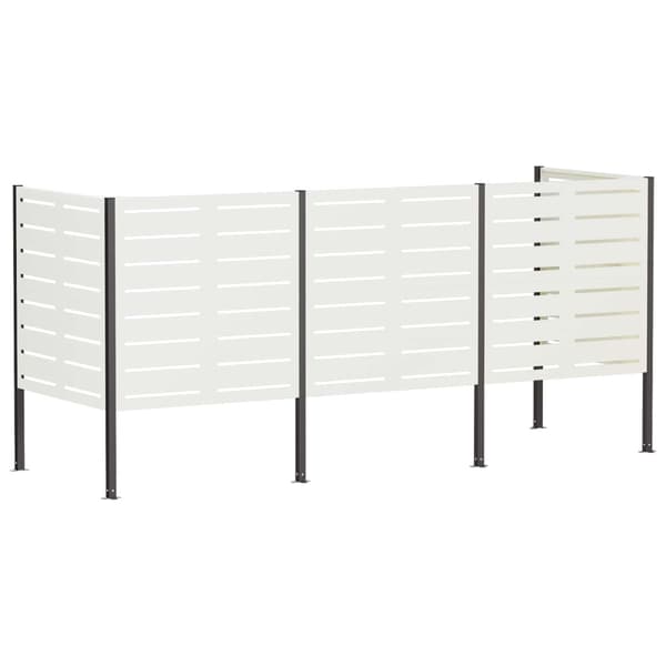 Soptunneskärm 249 x 85 x 113 cm Stål Vit