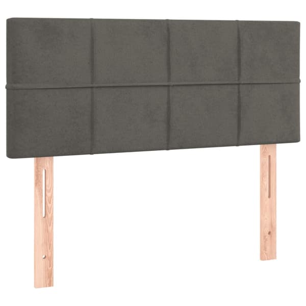 Ramsäng med madrass mörkgrå 120x190 cm sammet