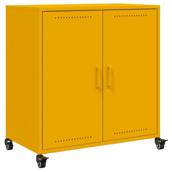 Skänk senapsgul 68x39x72 cm stål