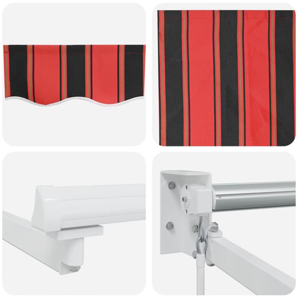 Manuell utdragbar markis med LED-lampor 3 x 2,5 m