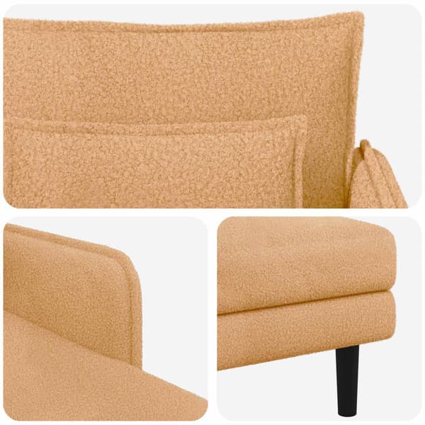 Stor schäslong Beige Bouclé