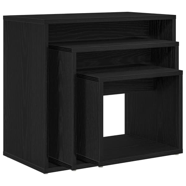 Nestingbord 3 pcs Svart Ek Konstruerat trä