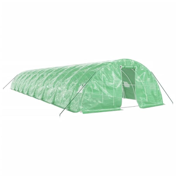 Växthus med stålram grön 90 m² 18x5x2,3 m