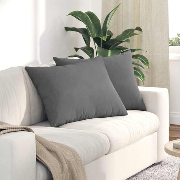 Sofakuddar 2 pcs Mörkgrå 70 x 50 cm tyg