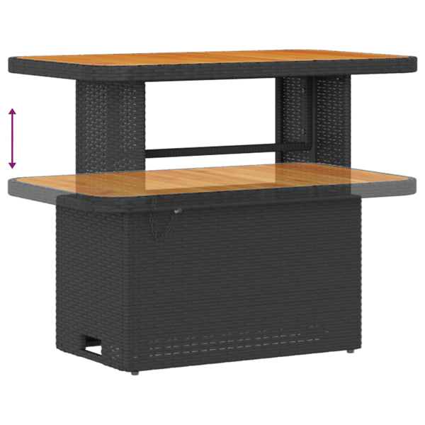 Trädgårdsoffset 8 pcs Svart Poly Rattan och Pulverlackerad Stål