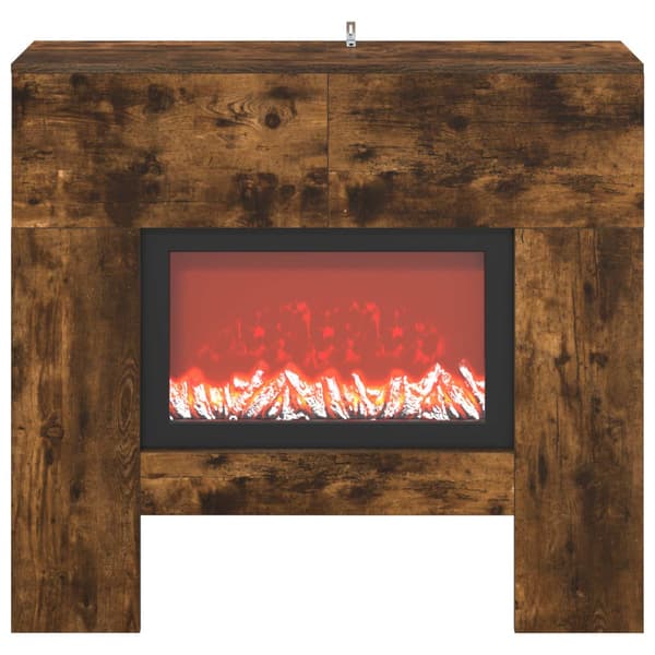 Elektrisk eldstad Rökt ek 100 x 24,5 x 90 cm Konstruerat trä