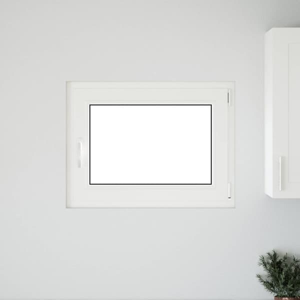 Källarfönster RISOR Vit 80 x 50 cm PVC och glas
