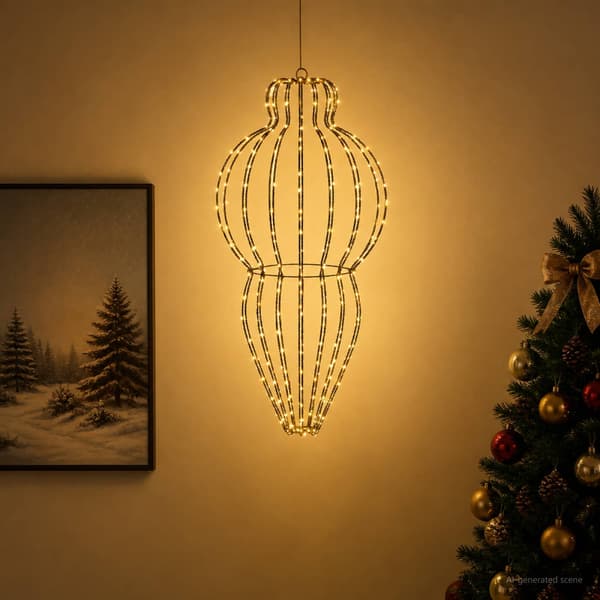 Julspira med belysning 320 LED-lampor Varmvit Diam. 40 x 75 cm