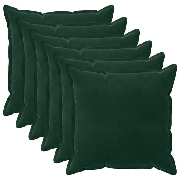 Kuddöverdrag 6 st HOUTEN Mörkgrön 65 x 65 cm Sammet