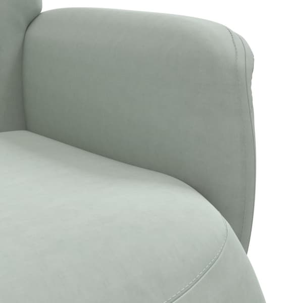 Reclinerfåtölj med fotstöd ljusgrå sammet
