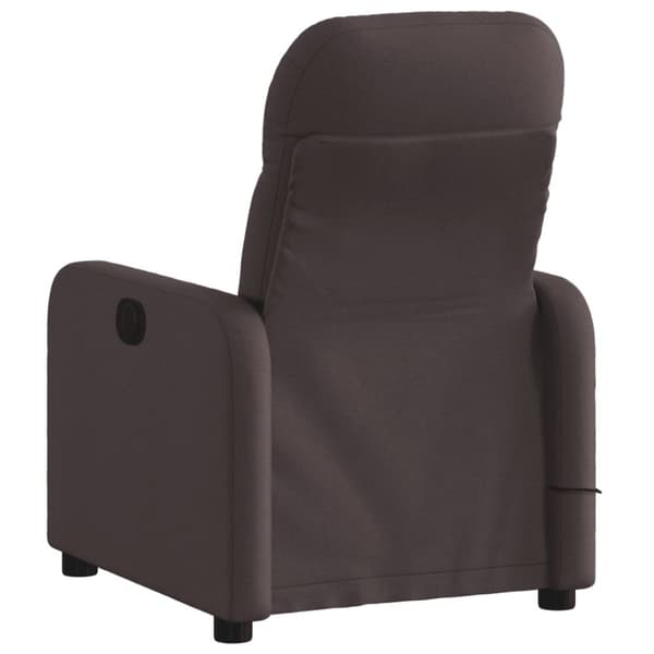 Massagefåtölj mörkbrun tyg