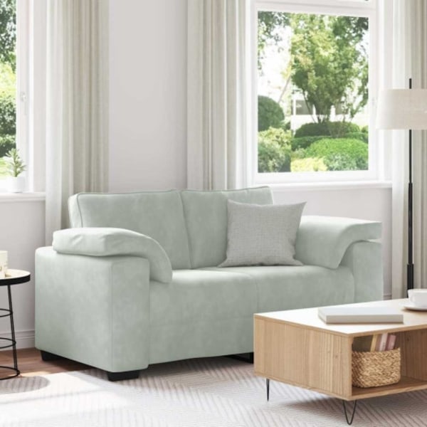 Loveseat soffa ljusgrå 120 cm sammet