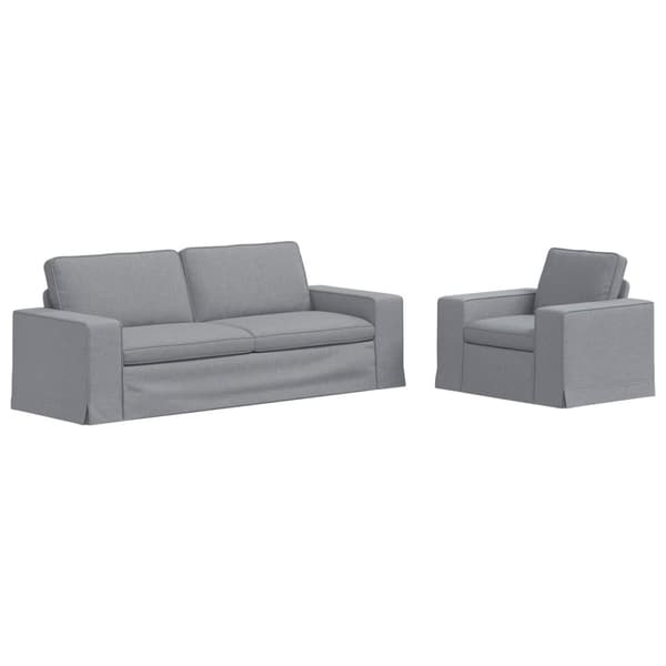 Soffset 2 pcs Ljusgrå 222 x 80 x 82 cm tyg