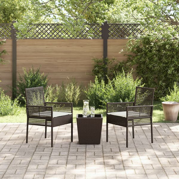 Trädgårds Bistro Set 3 pcs Brun konstrotting