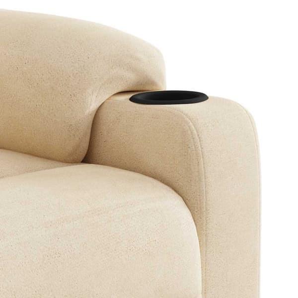 Massagefåtölj beige mikrofibertyg