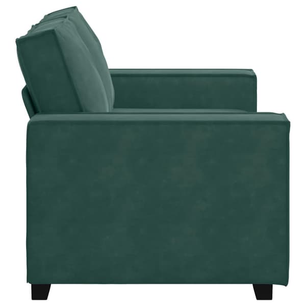 Soffa 2-sits mörkgrön 160x78x84 cm sammet