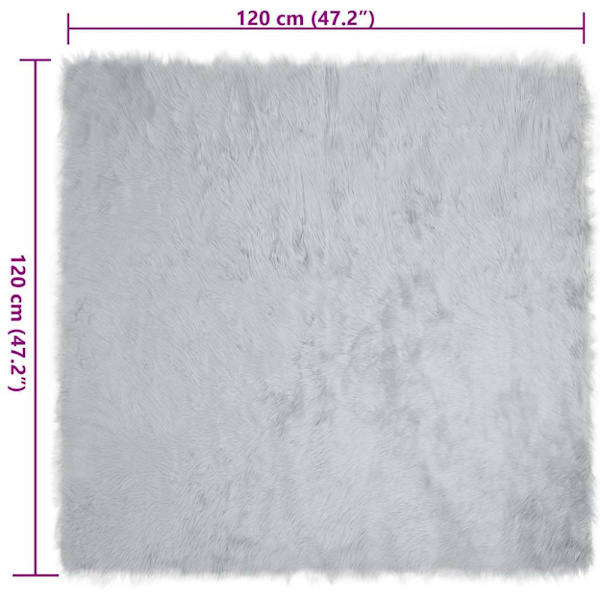 Fuskfäll matta TAFALLA Grå 120 x 120 cm Polyester