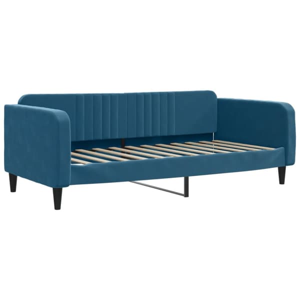 Dagbädd med madrass blå 90x200 cm sammet