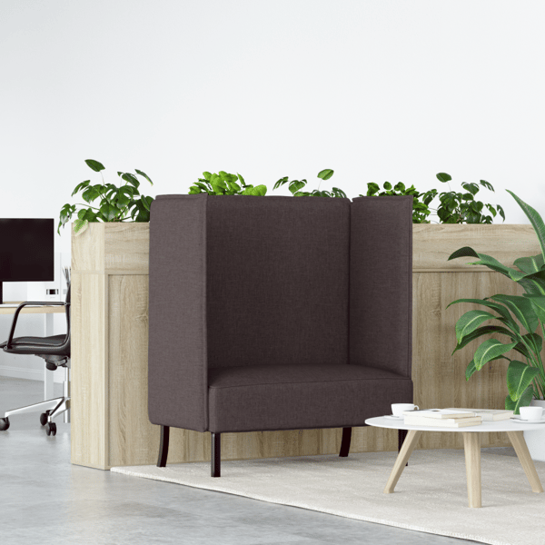 Hög Ryggsoffa 101cm Mörkbrun tyg