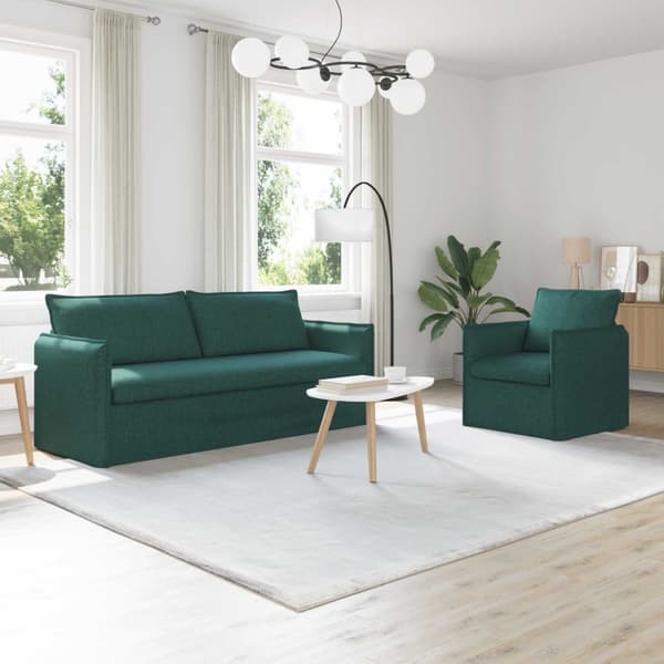 Soffset 2 pcs Mörkgrön 196 x 82 x 85 cm Tyg