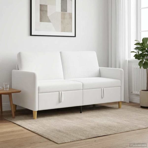 Soffa med förvaring Vit 152 x 78 x 87 cm Polyester