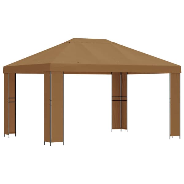 Paviljong 4 × 3 m Beige Polyester och Stål 190
