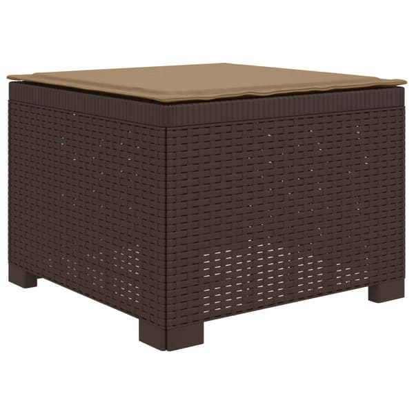 3-sits trädgårdsoffa med kuddar Rattan-look PP Brun