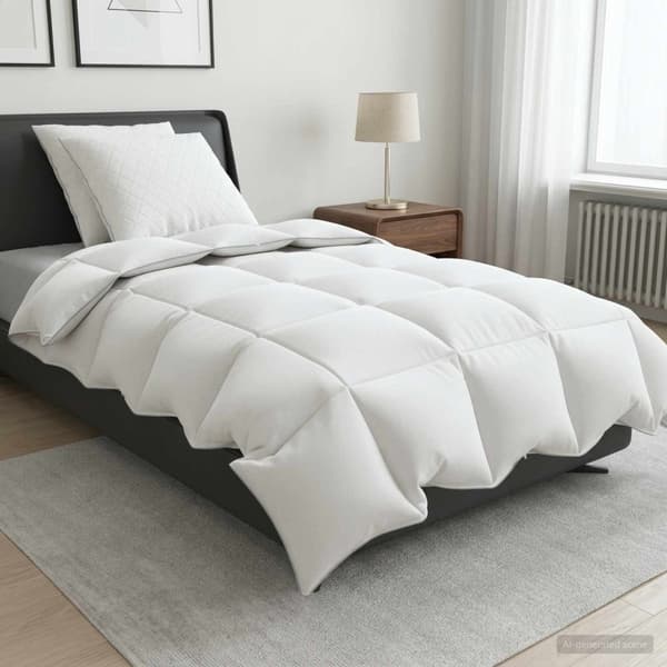 90% Gåsdun Täcke Set FULDA 3 st 155 x 220 cm Alla årstider Vit