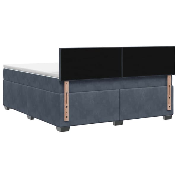 Boxspring säng med madrass och LED Mörkgrå 180 x 200 cm Sammet
