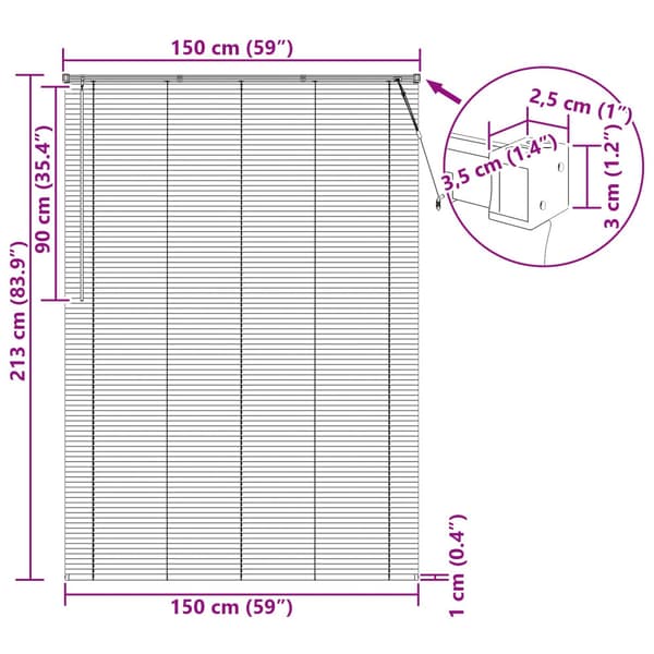 Persienn Vit 213 x 150 cm PVC