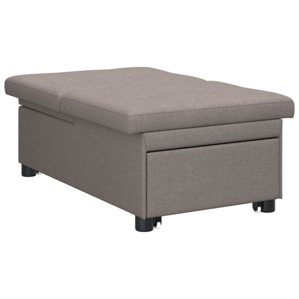 Pull Out Sofa Bed Taupe 194 x 50 x 82 cm tyg