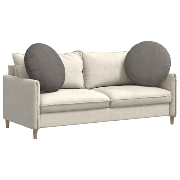 Sittkuddar 2 pcs Ljusgrå Ø60 x 21 cm Kordread tyg