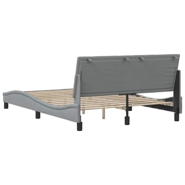 Bed Frame without Mattress "Hanko" Light Grey 120x200 cm Fabric