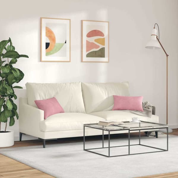 Sofakuddar 2 pcs Rosa 50 x 30 cm Kordread tyg
