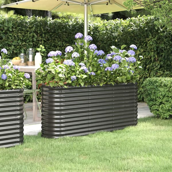 Odlingslåda galvaniserat stål 152x40x68 cm antracit