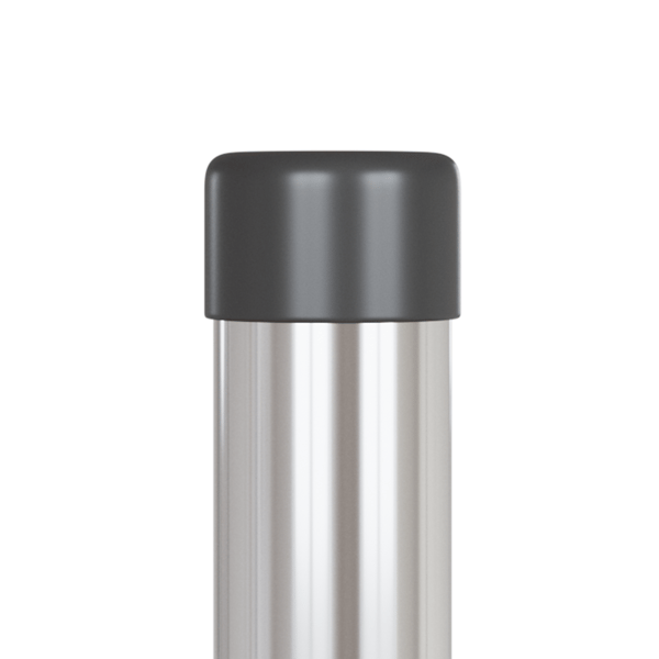 Stängselstolpe 2 pcs Silver 60 cm Pulverlackerad stål